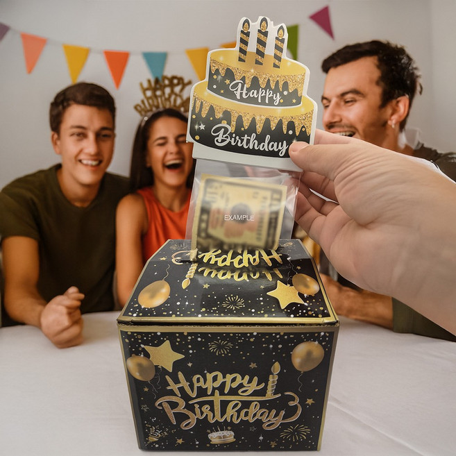 서프라이즈 머니 케이크 생일 잔치 돈, 블랙, 1개