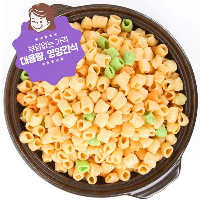 미가람 대용량영양간식 뻥튀기 간식 미니마카로니, 1박스, 2kg
