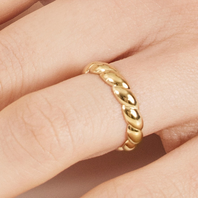 펠리체골드 14K 크루아상 반지 S (+선물포장) 기념일 골드 선물추천 금 부모님선물 심플 데일리 꼬임 트위스트 여성반지 선물