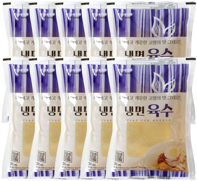 보부식품 냉면 육수, 10개, 340ml