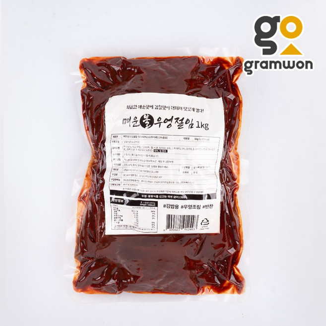 코우 매운 불 우엉절임 1kg 우엉채 김밥재료 장아찌, 1개