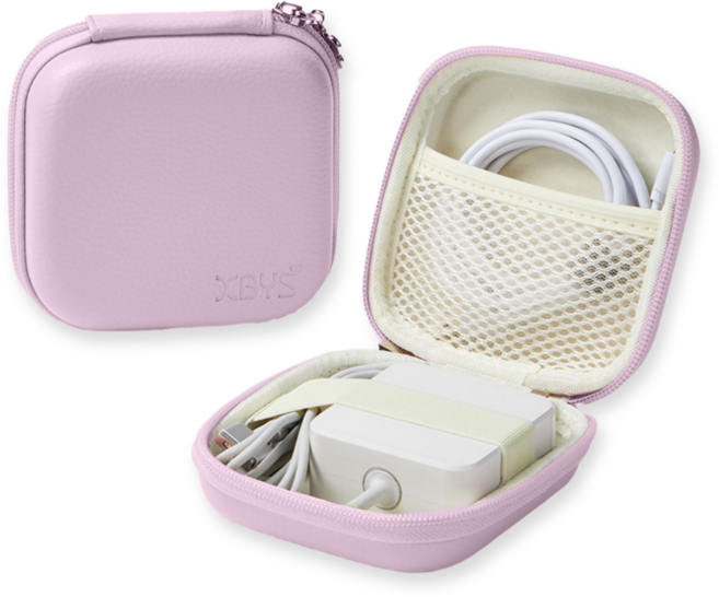 더심플러 USB 케이블 충전기 선정리 한번에! 미니 컬러 선 정리함 / 핸드폰 휴대폰 충전기선 선정리 케이스 / 해외여행 필수품 준비물 / 작은 소형 디지털 보관 파우치, 바이올렛, 1개