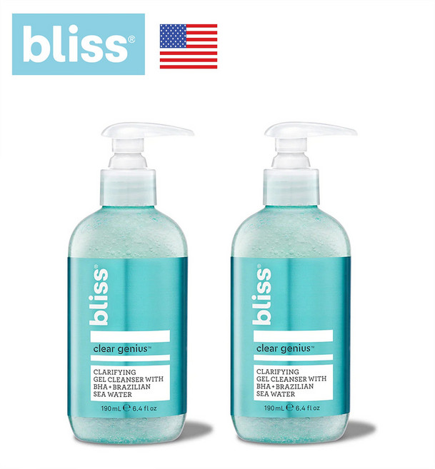 Bliss 블리스 클리어 지니어스 BHA 클래리파잉 클렌징젤 클렌저 190mL 2개, 1개