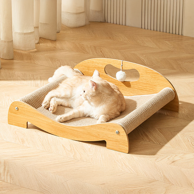 메일켓 사이잘 고양이 스크래쳐 데스크겸용 침대, 베이지, 1개