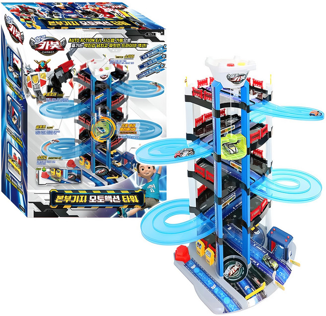 토이몰 헬로카봇 본부기지 오토액션 타워 작동완구, 혼합색상, 1개