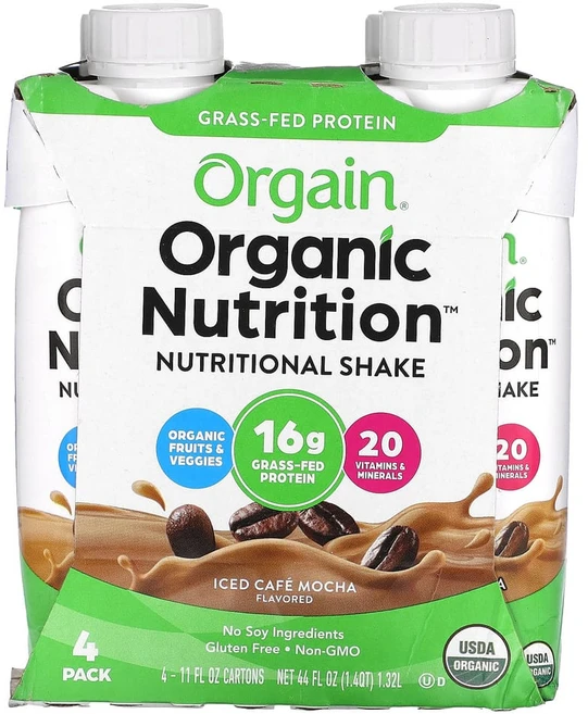 올게인 Organic Nutrition 셰이크 아이스 카페 모카 330ml(11oz) x 4, OGA00305, 1개, 1.32L - 쿠팡
