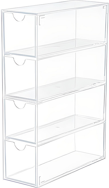 윈프라이스 서랍식 안경 케이스 4단, 투명, 1개