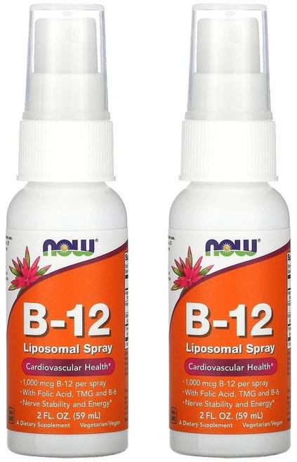 나우푸드 B12 리포솜 리포조말 엽산 베타인 TMG 스프레이 1000mcg 59ml 2통 - 쿠팡