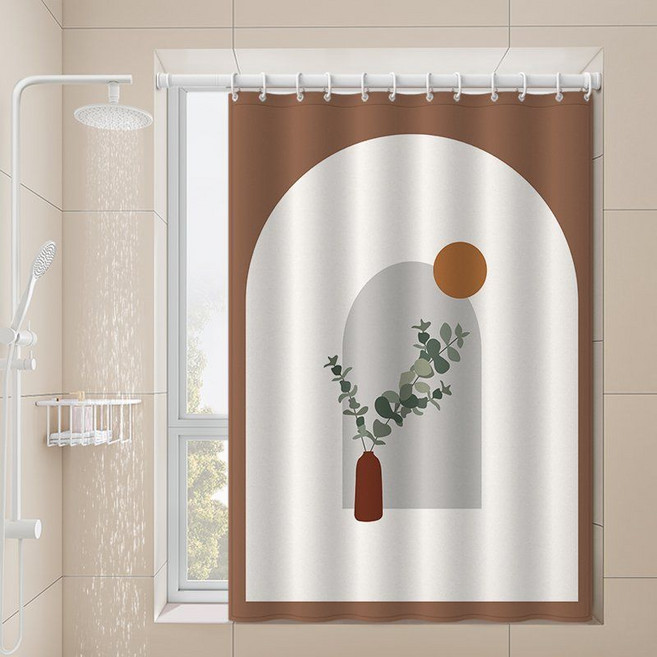 화장실 작은창문 커튼 방수 커텐 욕실커튼 샤워커튼 샤워커텐, C, 1개