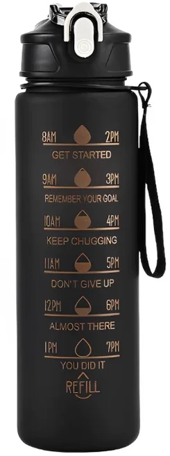 800ML 대용량 스포츠 물병 누출 방지 플라스틱 마시는 컵 여행 피트니스 적합한 규모, 01 Black, 1개