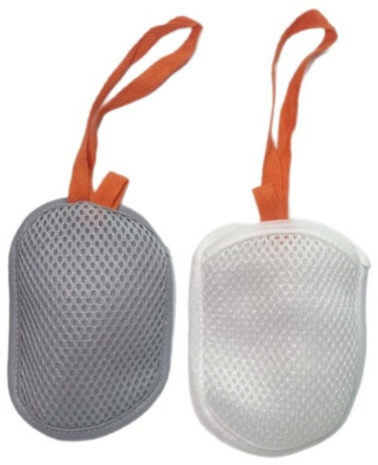 스트랩 비누망 풍성거품 비누거품망 메쉬, 2세트, 화이트+그레이