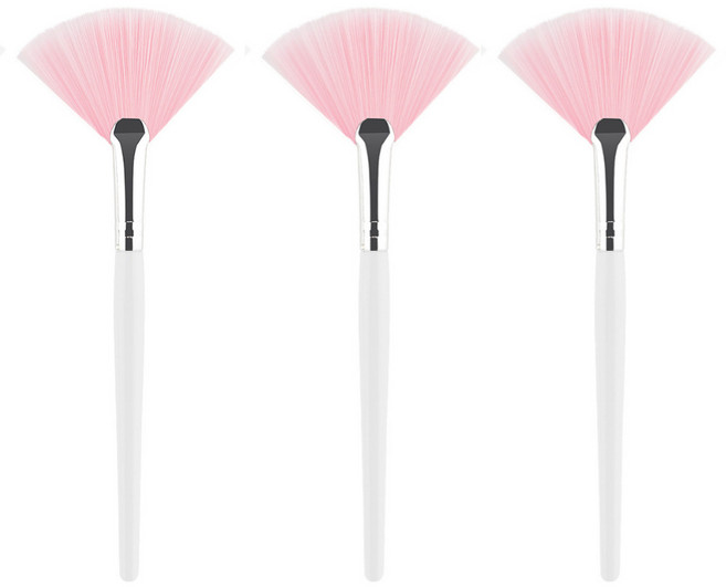 (우후) 스킨브러쉬 페이스 붓 스킨 케어 로션 에스테틱 화장품 마스크 팩도구 미용소품 세트 (3color), 3개, 핑크