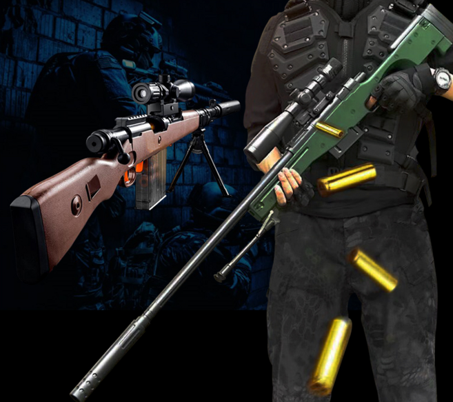 兒童軟彈槍 98K 玩具槍 安全拋殼狙擊槍 可拆卸仿真模型, 迷彩綠, 1個