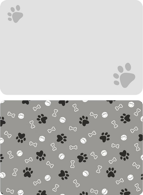 투데이리빙 2P 세트 다용도 반려동물 규조토 식사 매트 강아지 고양이 논슬립 위생 방수 펫매트 깔끔 흡수 건조 미끄럼방지 식기 패드, 2개, 그레이+패턴