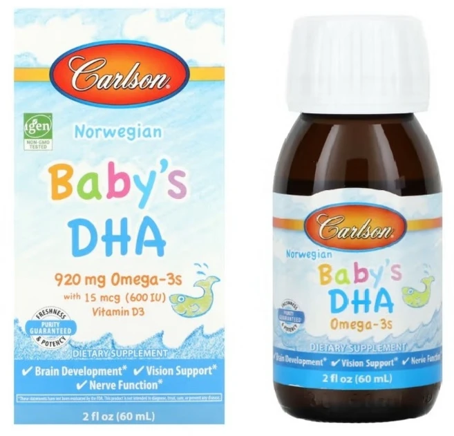 칼슨 노르웨이산 유아용 DHA 920mg 오메가-3 EPA 60ml (2fl oz) - 쿠팡