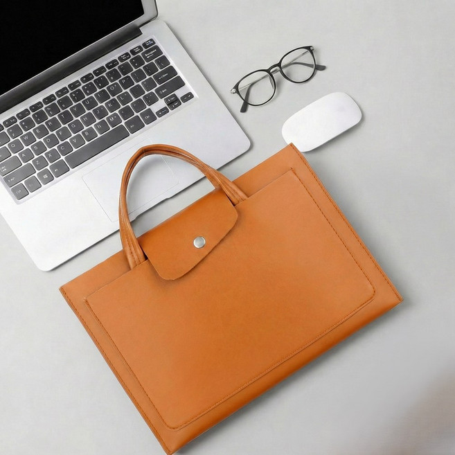 베리어튼 슬래시 버튼 노트북가방, 1개, 브라운