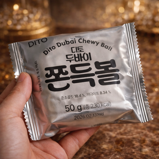 두쫀쿠 두바이 카다이프 디토 쫀득볼 초콜릿 쿠키 디져트 간식 피스타치오 50g, 1