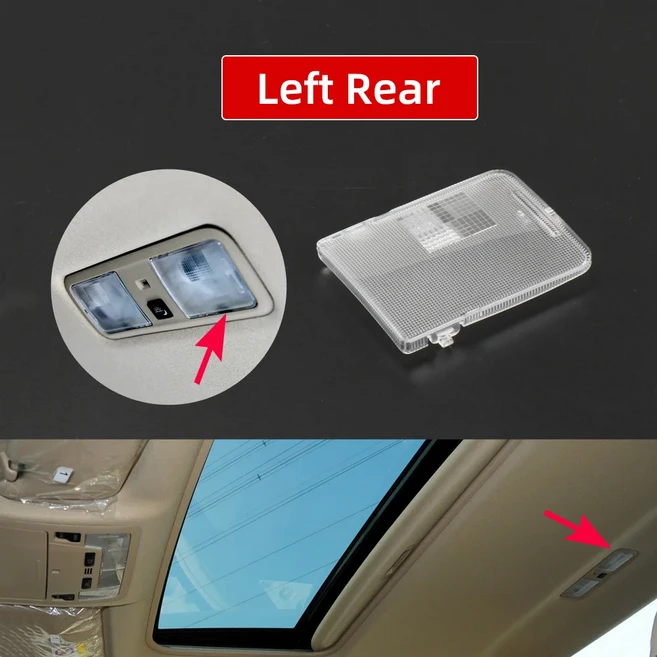 호환 차량 플라스틱 앞 뒤 독서등 스위치 커버 LED 전구 줄 셸 전등갓 커버 키트 도요타 7 세대 캠리 2012-, 06 Rear Left