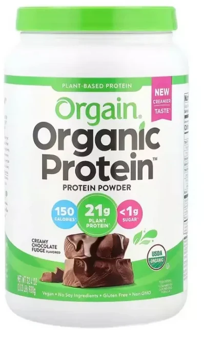 올게인 오가닉 프로틴 파우더 식물성 단백질 크리미 초콜릿 퍼지 920g, 2.03 Pound, 1개
