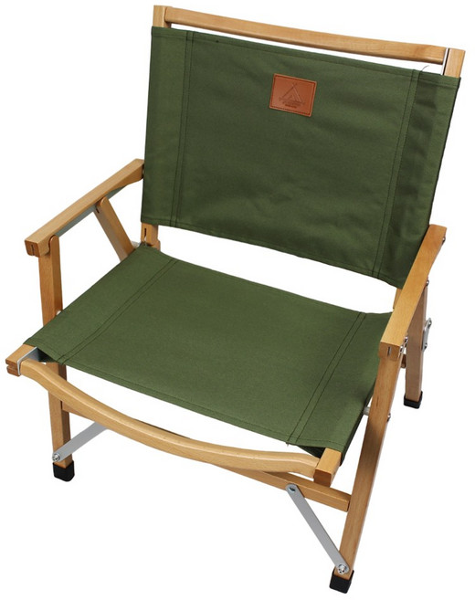 캠핑 의자 접이식 백패킹 우드플랫체어, 1개, 카키