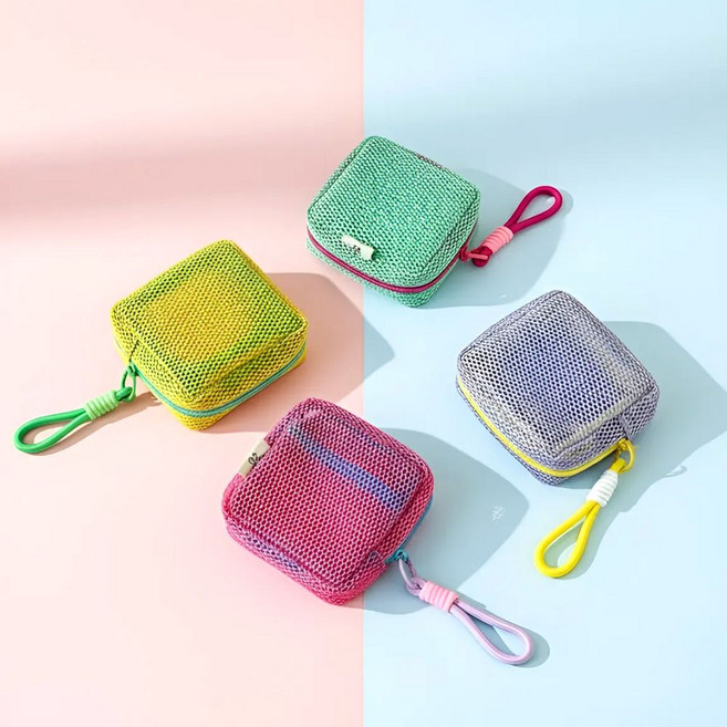 누아벨 컬러 미니 메쉬 화장품 파우치 4종세트