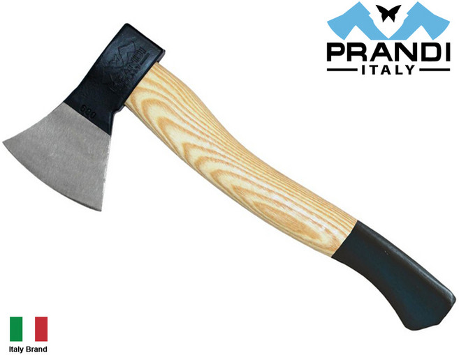 Prandi 義大利老牌 15吋 C45/1045碳鋼 德式斧型 露營斧 擲斧 山核桃木握柄, 1個