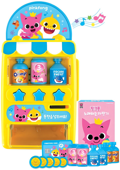핑크퐁 노래하는 자판기 계산대 놀이, 혼합색상, 1개