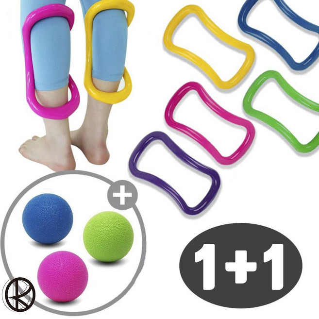 올인템 1+1 젠링 요가링 종아리 마사지 필라테스링 마사지볼증정, 퍼플1+1(마사지볼포함)