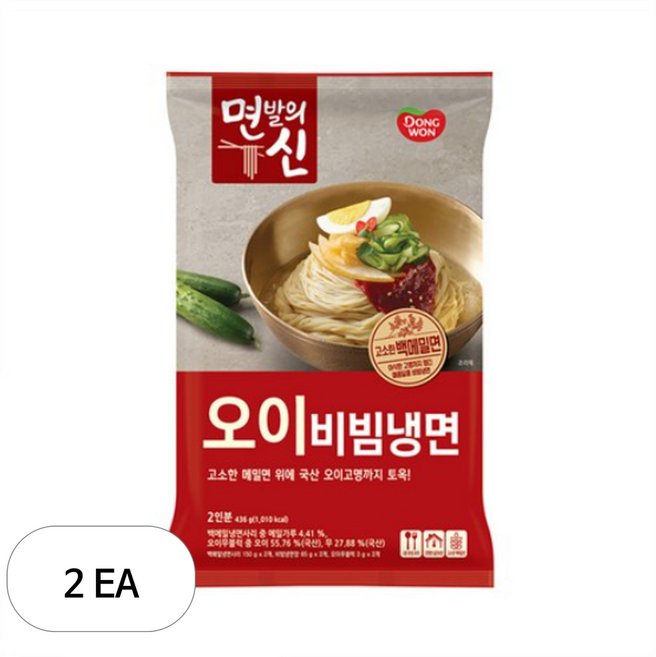 동원 면발의신 오이비빔냉면, 436g, 2개
