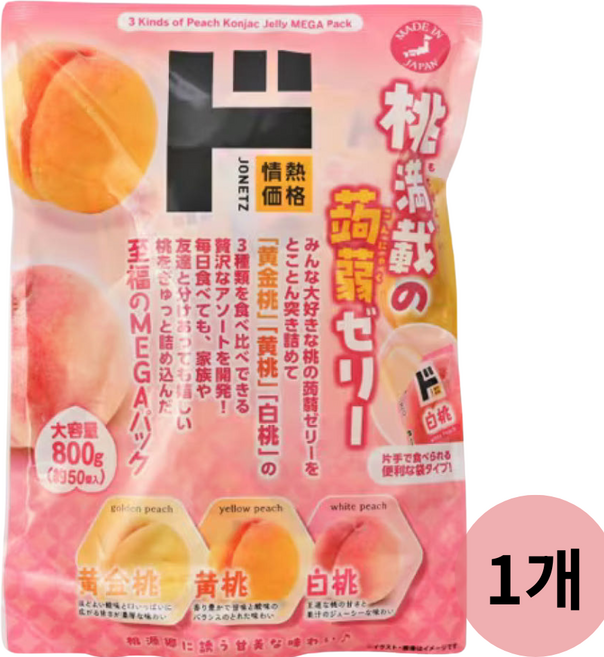 일본 돈키호테 메가 복숭아맛 곤약젤리, 1개, 800g
