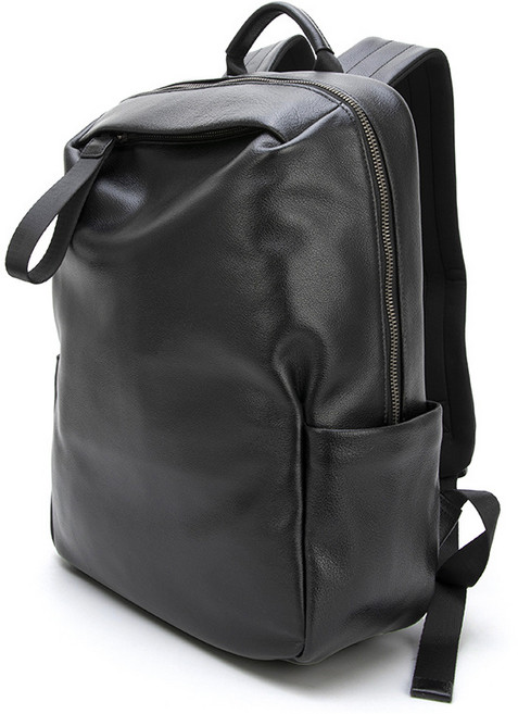 Mimi Market 남자 고급 소가죽 백팩 노트북 가방 14인치