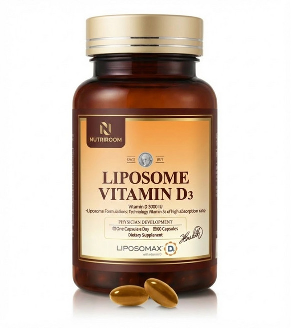 뉴트리룸 미국직수입 리포좀 비타민D 다한증 두한증 손발땀이날때 땀호르몬억제, 1개, 60정