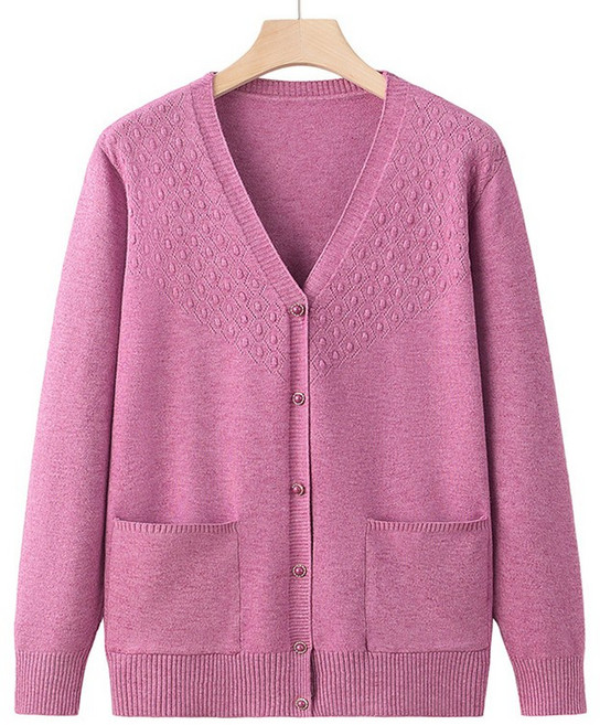 따봉오빠 중년 여성 할머니 브이넥 가을 겨울 스웨터 니트 가디건 RDB1624