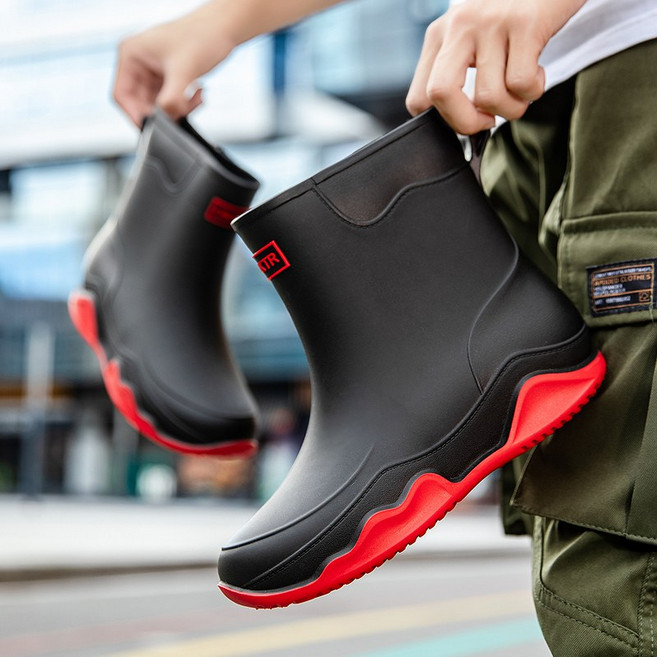 커플 남성용 중량급 안전장화 미끄럼방지 작업신발 3중 안전장화