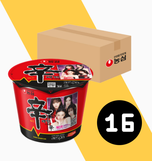 농심 신라면 큰사발 컵라면 114g, 16개