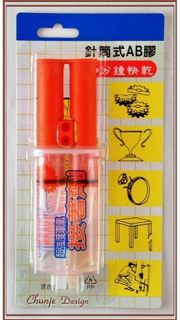 歐樂克修繕家 環氧樹脂AB膠 透明接著劑 針筒式AB膠 黏金屬 黏塑膠 黏木材, 1個