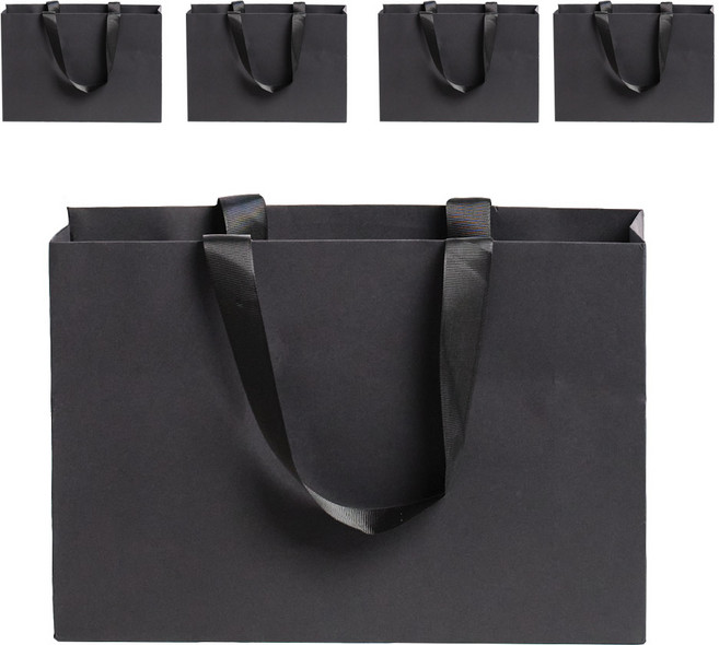 VITALO 튼튼하고 깔끔한 고급 선물 쇼핑백 가로형 5P, 1세트, VTL_블랙 중(5P)