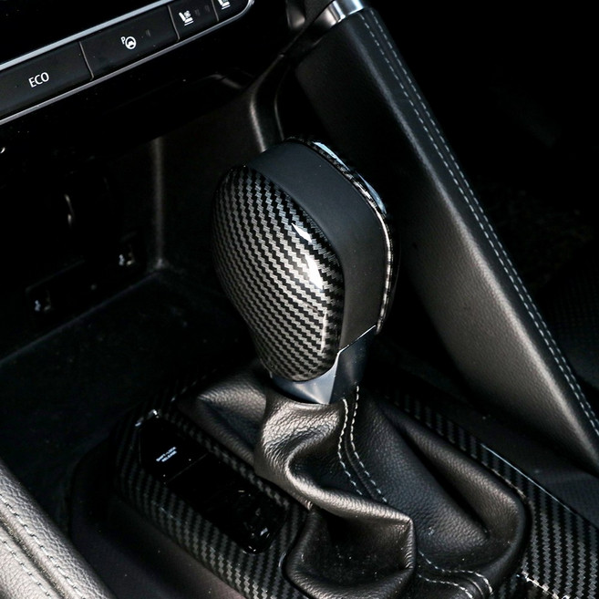 카스타 호환 더뉴 QM6 SM6 XM3 실내 튜닝 기어봉 커버 레드 카본 몰딩 용품, 카본 2P