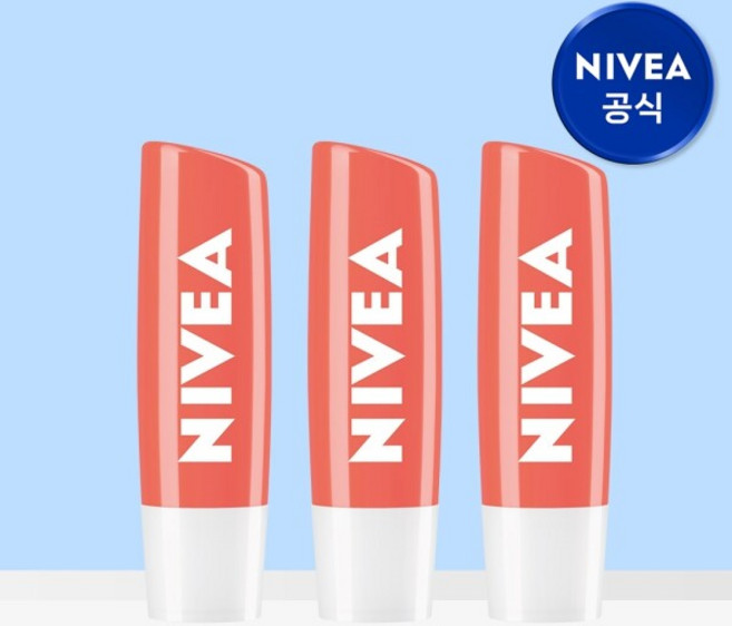 [니베아] 립케어 피치 샤인 4.8g 3개