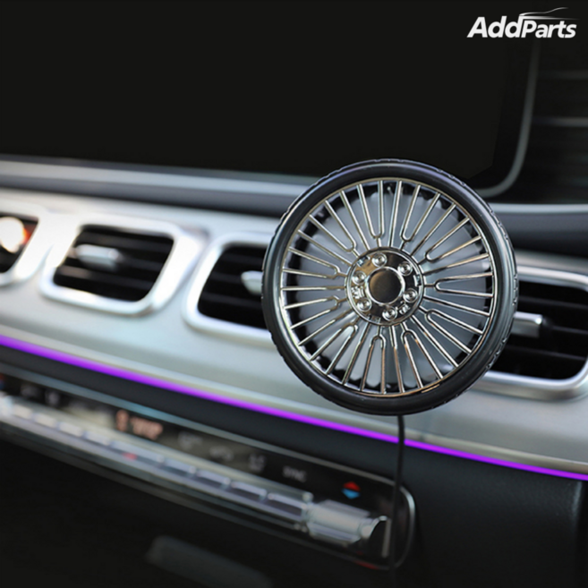 차량용 선풍기 미니 에어컨 써큘레이터 냉방 송풍구 거치형 LED 블랙, 그린