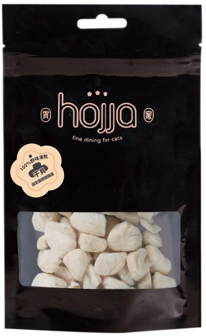 hojja 賀家 100%純粹野味貓咪凍乾零食, 干貝, 25g, 1包