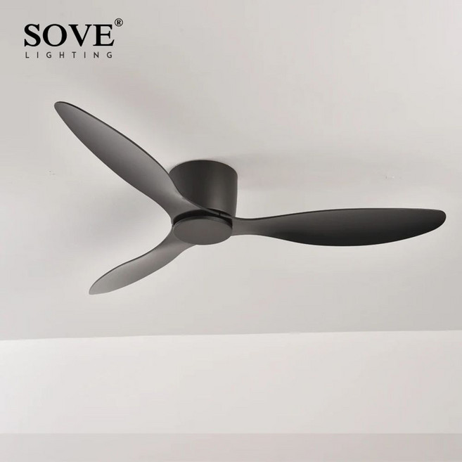SOVE 36인치 42인치 52인치 거실 천장 실링팬 선풍기 저소음 리모컨 220V, D. 52인치, D. A2 블랙