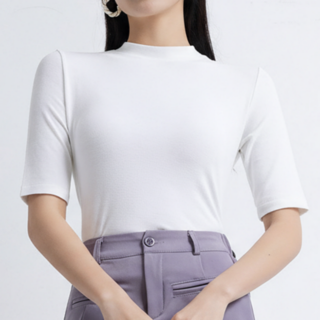 니즐랜드 세미스탠드 반목 모달 5부이너 반팔티