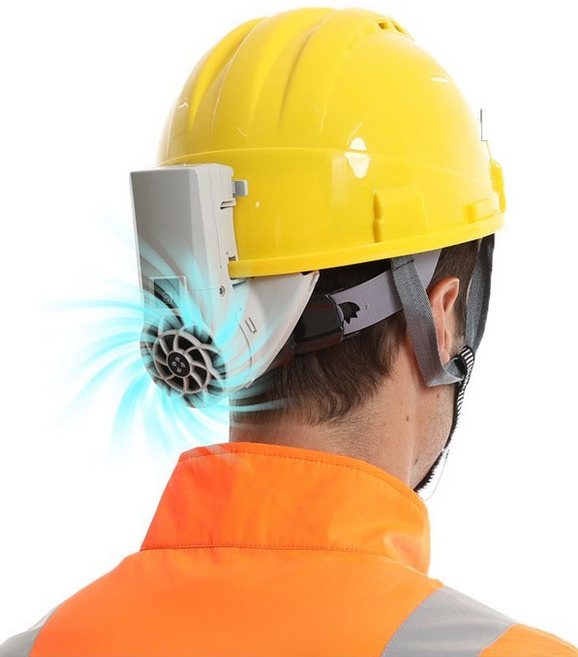 안전모선풍기 탈모방지 공사장 작업모 하이바 선풍기 안전모 선풍기 헬멧 강풍 냉각 액세서리 야외 활동 조절 가능한 범용 휴대용 선풍기, 오로라 화이트, 1개