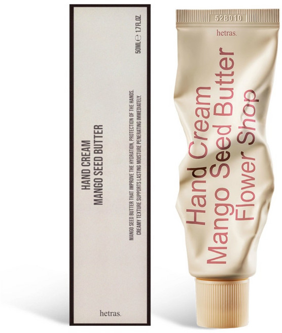 Hetras 芒果籽黃油香水護手霜 50ml 保濕水潤不黏膩, 1個, 花店