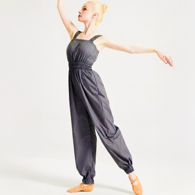 이이엘댄스 여자 발레 점프슈트 땀복 웜업 연습복