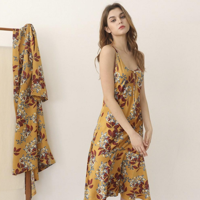 INTIMARE 글로리아 샤이닝 여자 롱 드레스 슬립 원피스