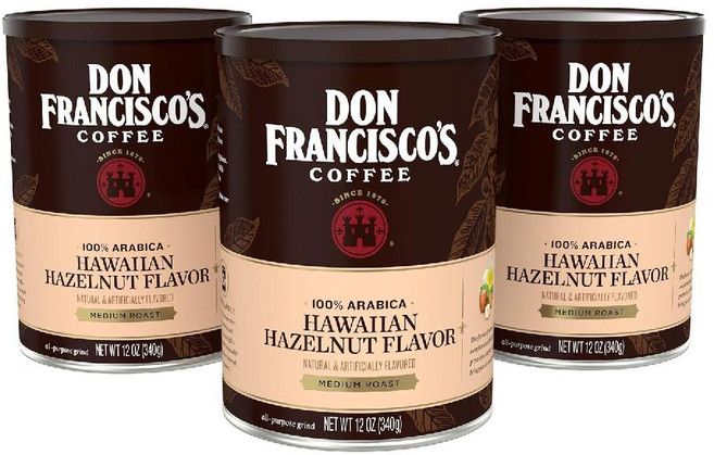 돈프란시스코 아라비카 하와이안 헤이즐넛 맛 그라운드 커피 미디엄 로스트 340g 3개, 생두
