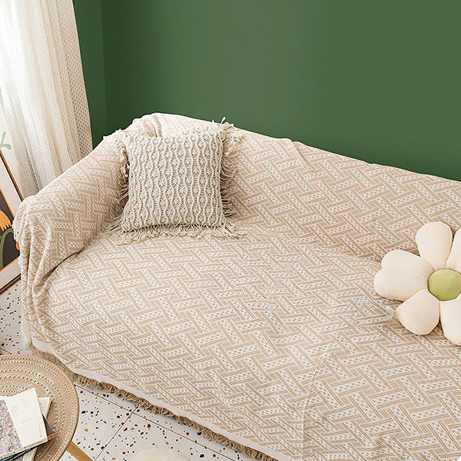 유니티23 감성 캠핑 리빙 패브릭 러그 매트 소파커버 블랭킷 카페트 밀크화이트, 1개, 밀크 베이지