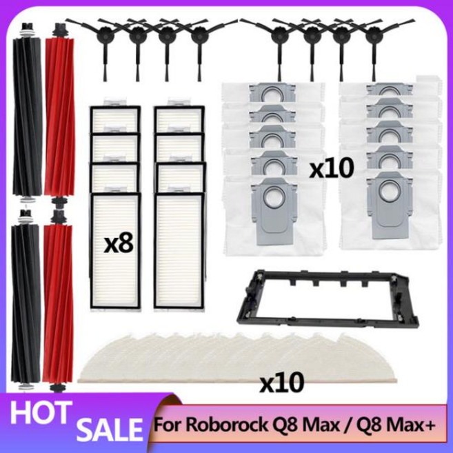 JS Roborock 액세서리 메인 사이드 브러시 헤파 필터 먼지 봉투 교체 부품 Q5 Pro + Max, 19 41pcs, 없음